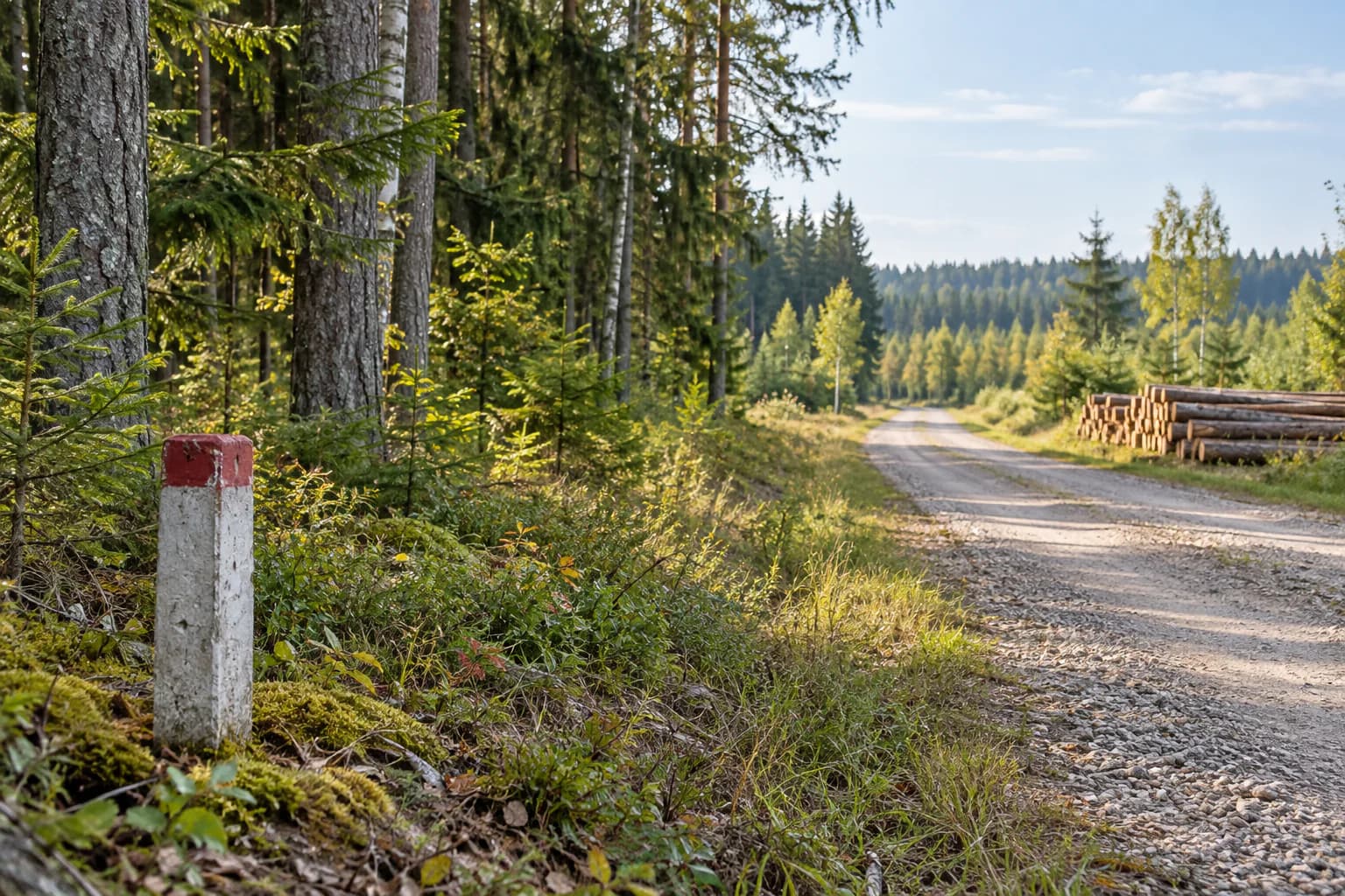 Privatus miško sklypas su privažiavimo keliu prieš miško pardavimą ir vertinimą