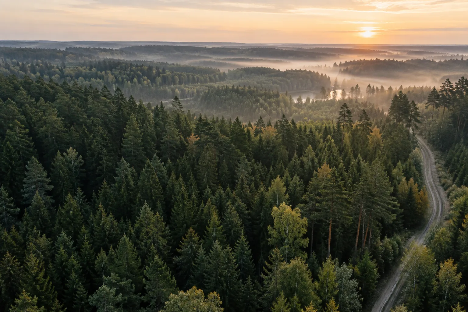 Lietuvos miškų lajos rytinėje šviesoje